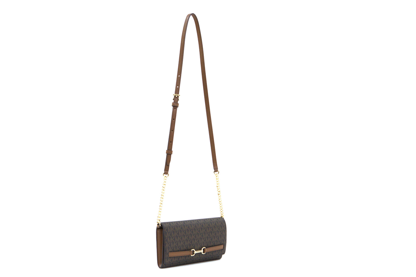 Michael Kors Carson Large Signature Logo Convertible Wallet Crossbody Bag - Brown