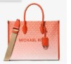 Michael Kors Mirella Signature Crossbody Shopper Tote Bag Handbag- Red Clay