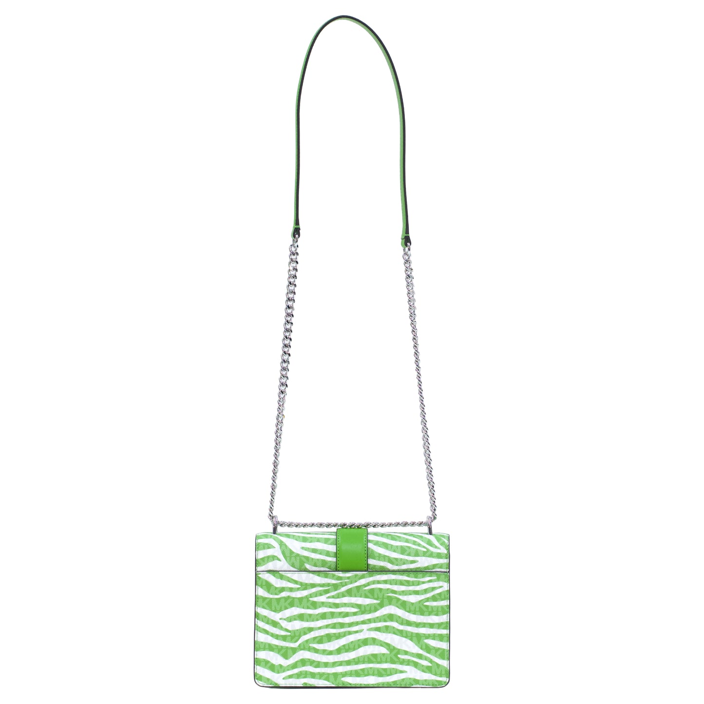 Michael Kors Greenwich Small Animal Print Logo Flap Crossbody Bag - Jungle Green