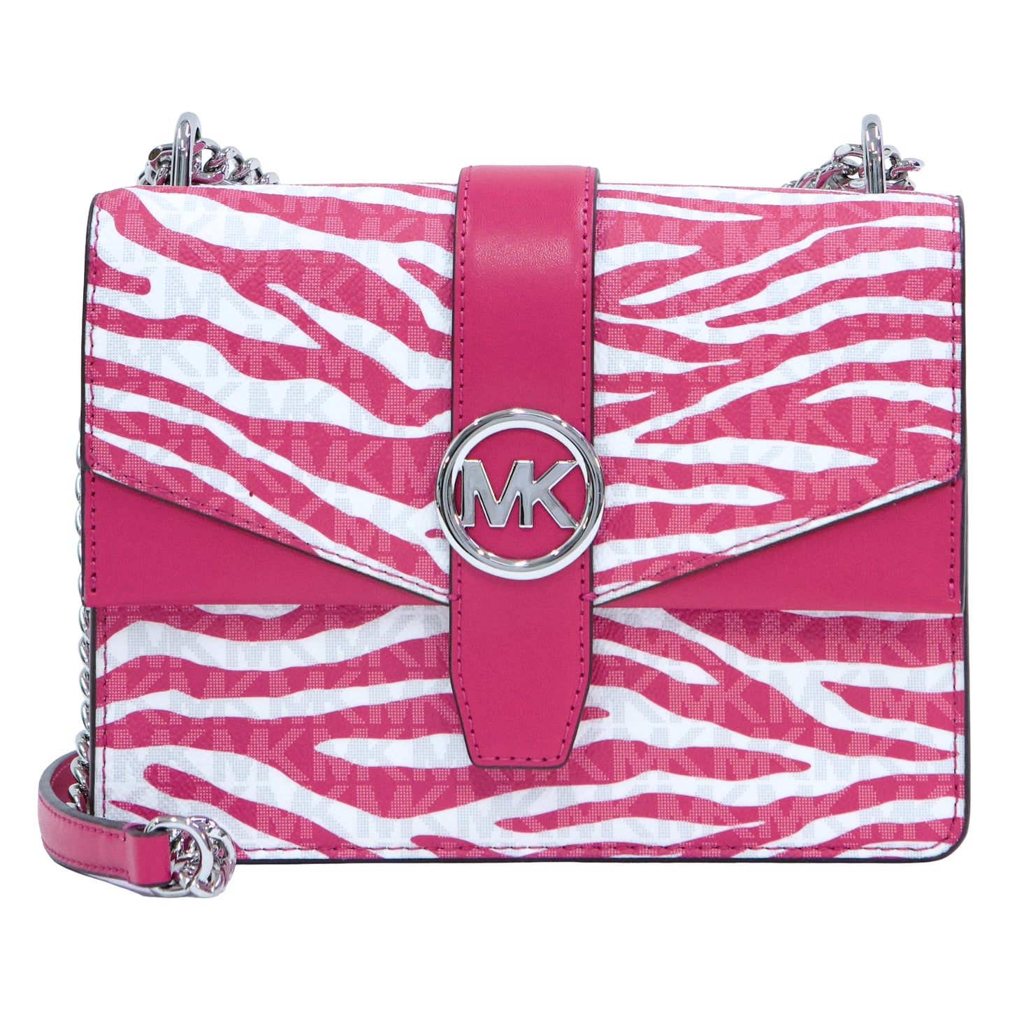 Michael Kors Greenwich Small Animal Print Flap Crossbody Bag - Dragonfruit