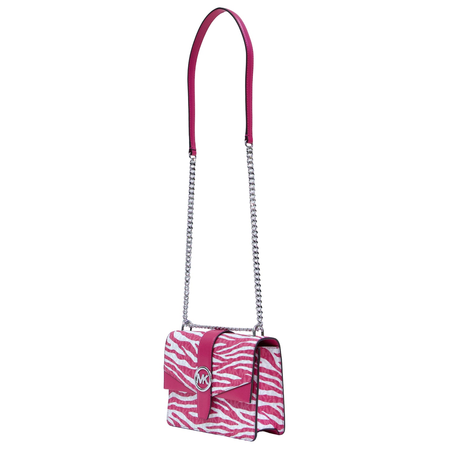 Michael Kors Greenwich Small Animal Print Flap Crossbody Bag - Dragonfruit