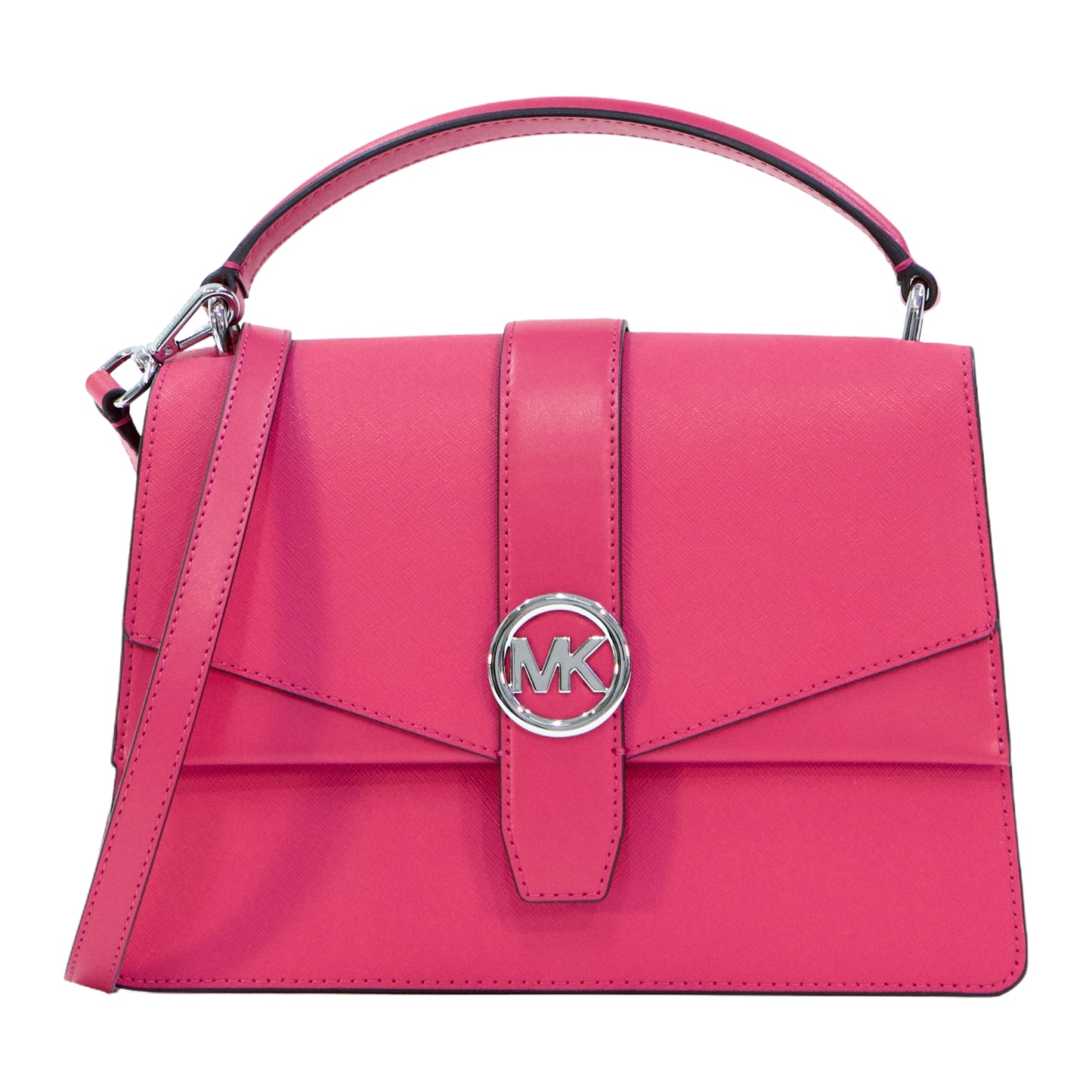 Michael Kors Greenwich Medium Satchel Leather- Dragonfruit