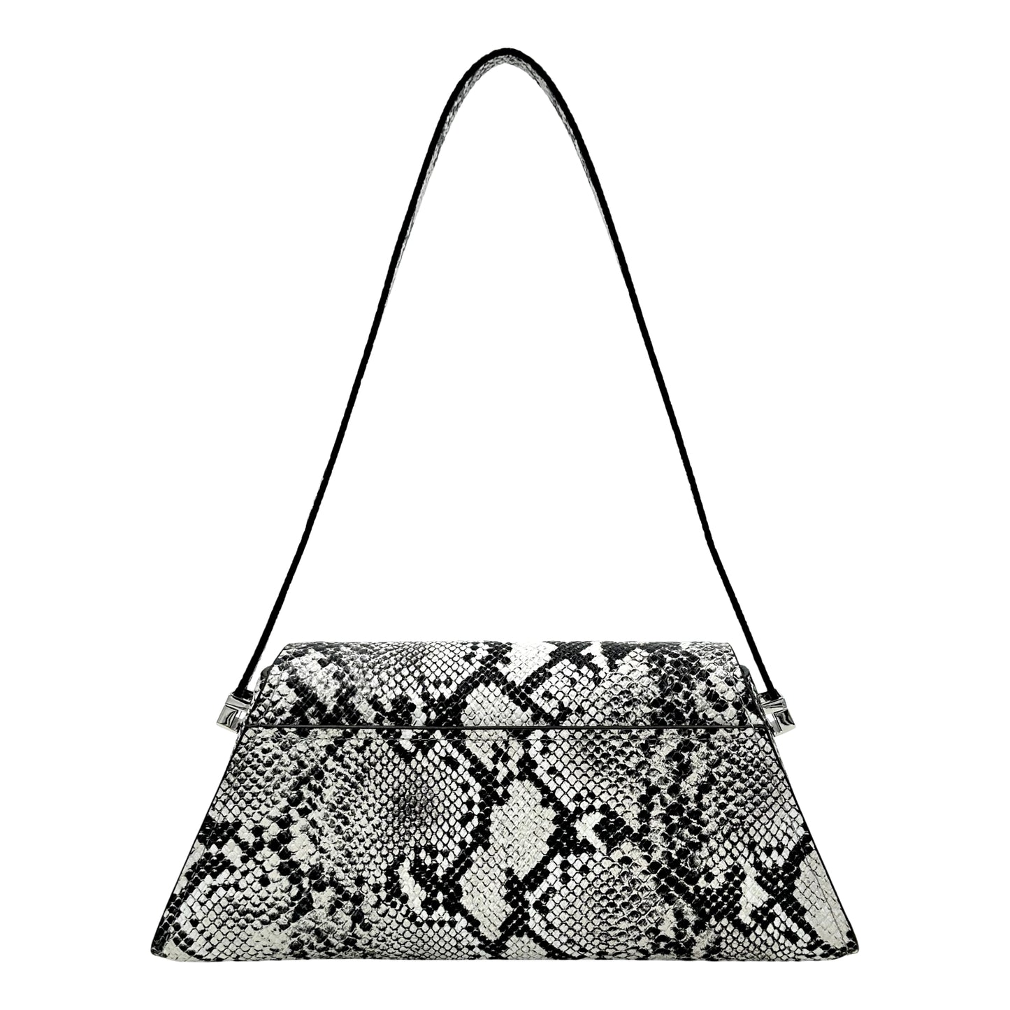 Michael Kors Ludlow Medium Snake Embossed Leather Shoulder Bag - Aluminum