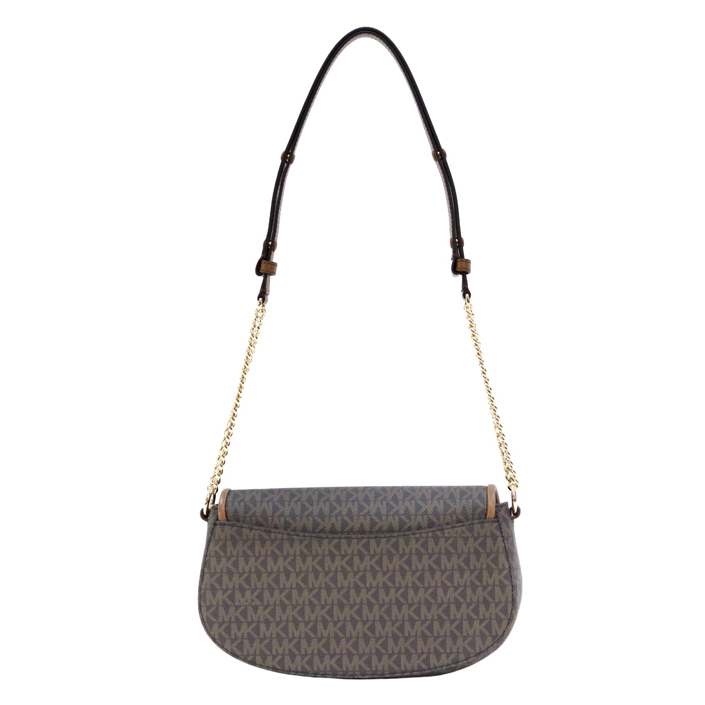 Michael Kors Mila Medium Signature Logo Messenger Bag- Brown