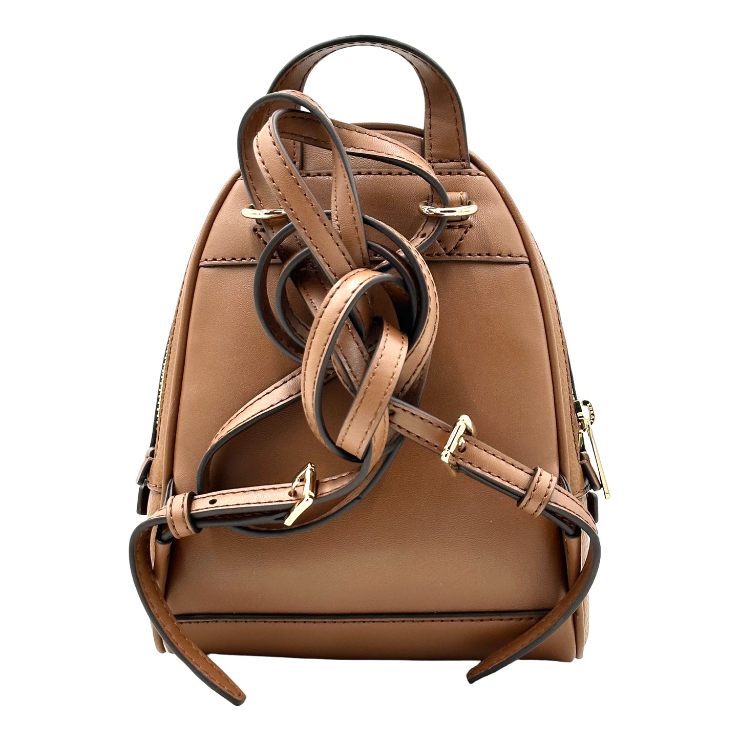 Michael Kors Rhea Extra-small Women Pebbled Leather Zip Pocket Backpack- Luggage