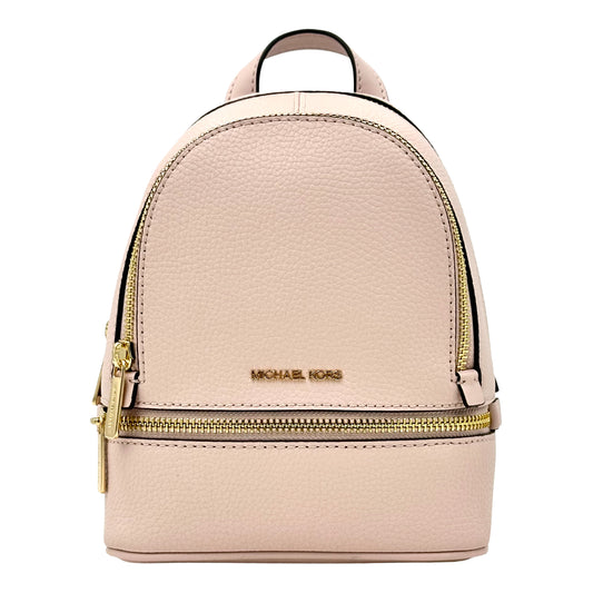Michael Kors Rhea Small Leather Backpack-Light Pink/Mauve