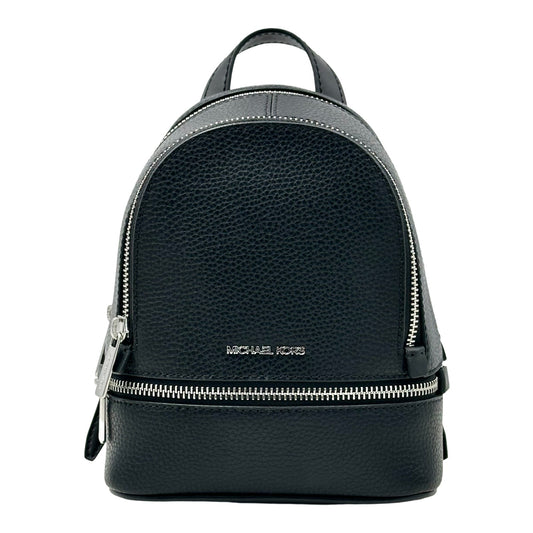 Michael Kors Rhea Extra-Small Pebbled Leather Backpack- Black