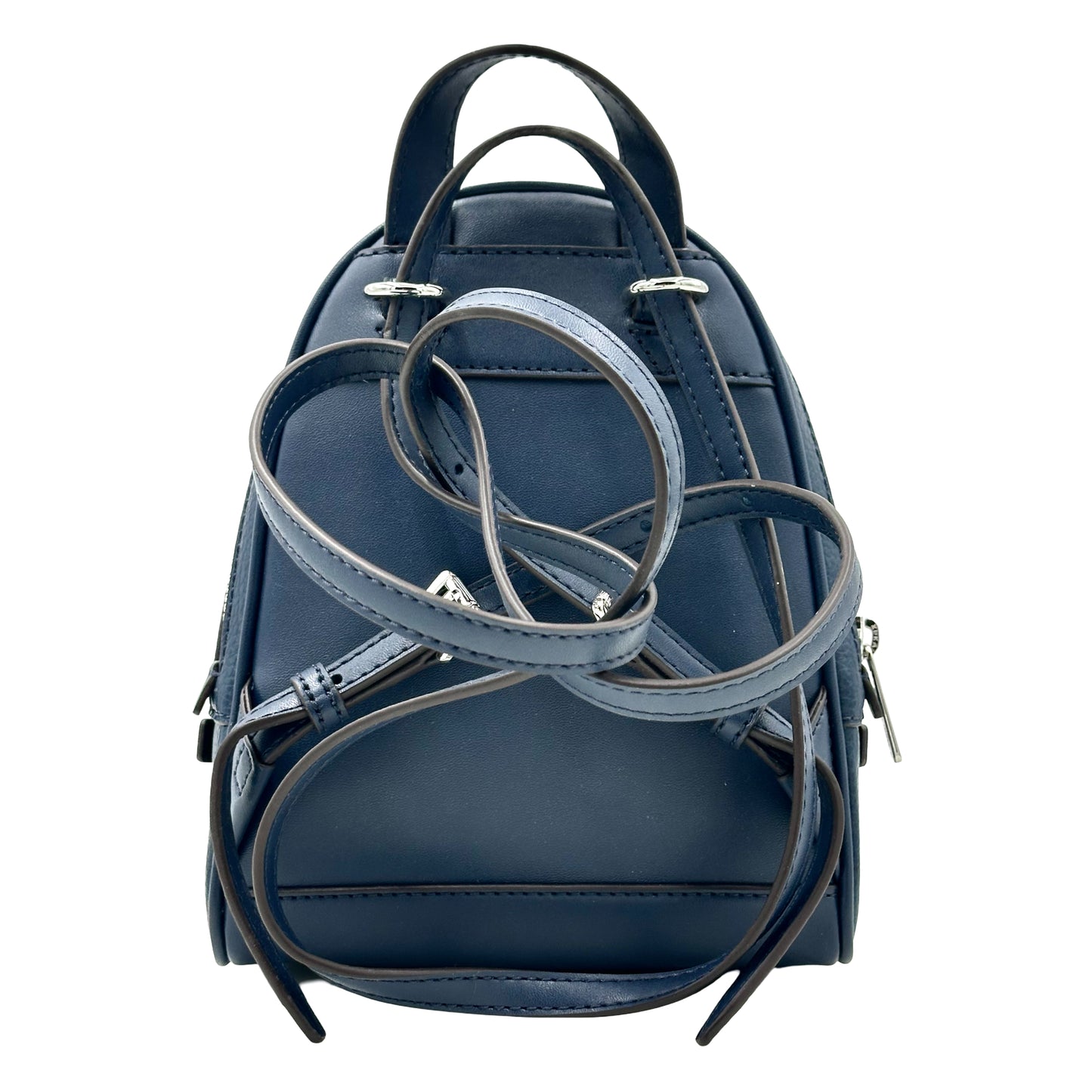 Michael Kors Rhea Extra-Small Pebbled Leather Backpack- Navy