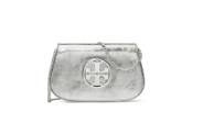 Tory Burch Reva Metallic Clutch - Silver