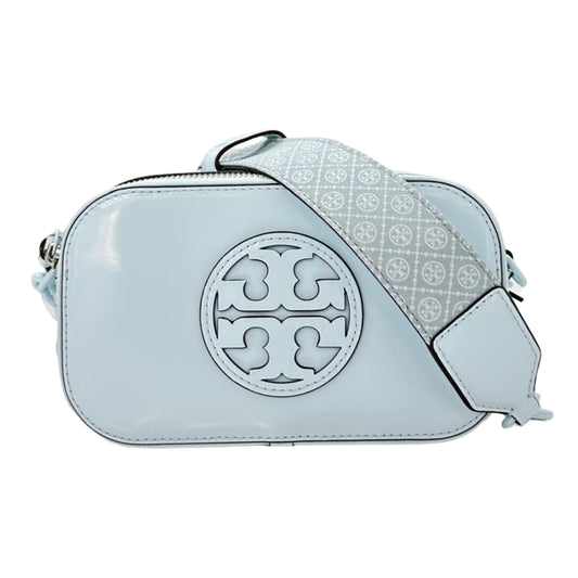 Tory Burch Mini Miller Monchromatic Patent Leather Crossbody Bag - Ice Blue