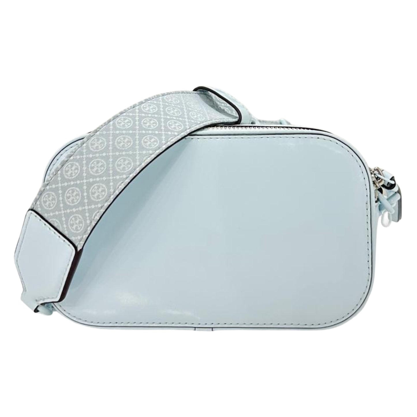Tory Burch Mini Miller Monchromatic Patent Leather Crossbody Bag - Ice Blue