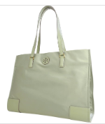 Tory Burch Womens Ella Gold-Tone Hardware Large Nylon Tote Bag-Light Green