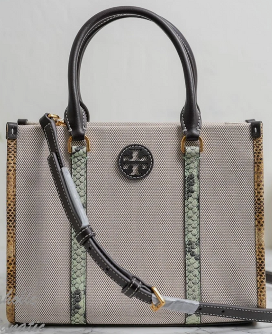 Tory Burch Blake Canvas Embossed Small Tote Crossbody - Multi