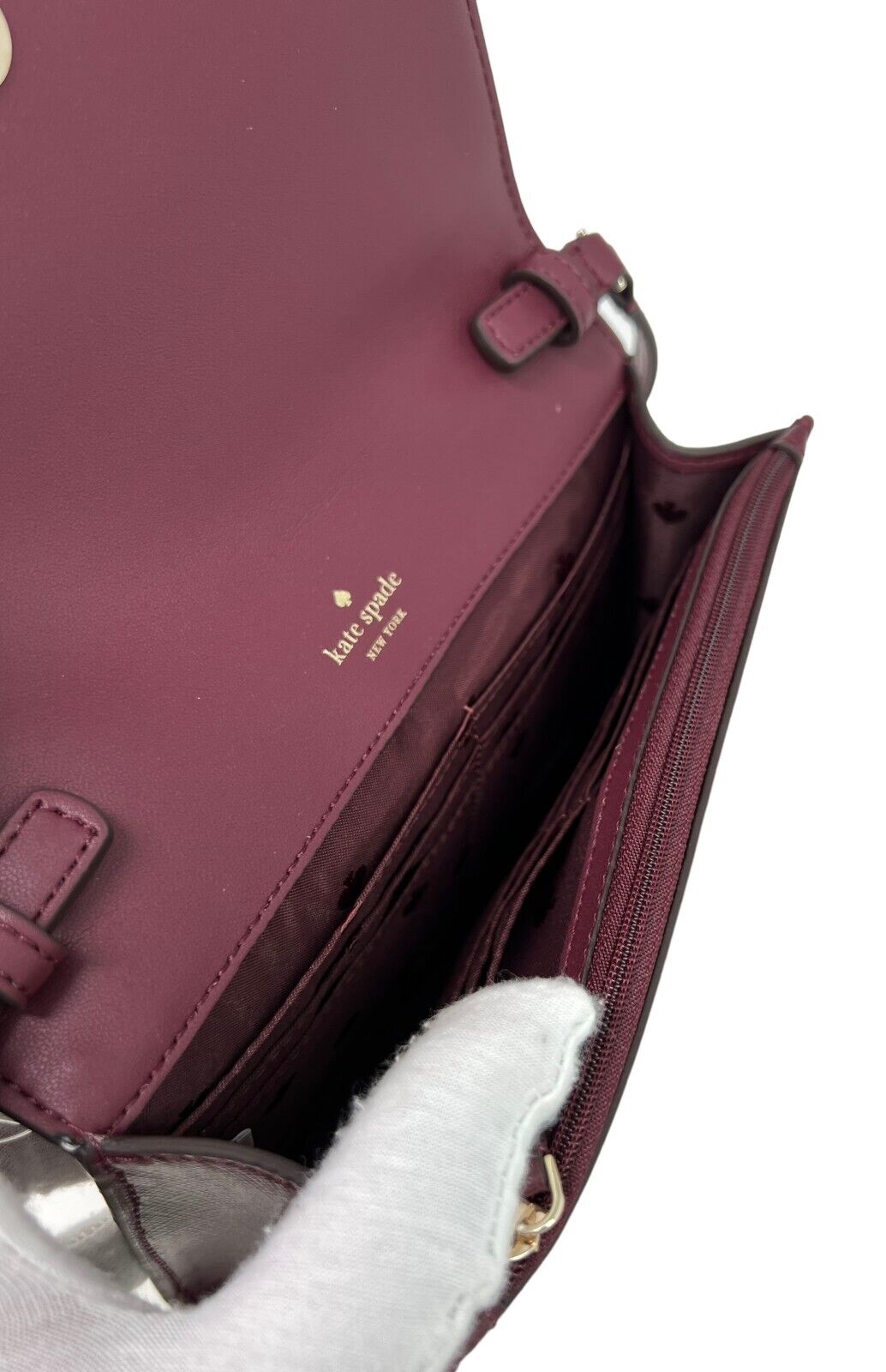 Kate Spade Perry Saffiano Leather Deep Berry Crossbody Bag K8709 $239