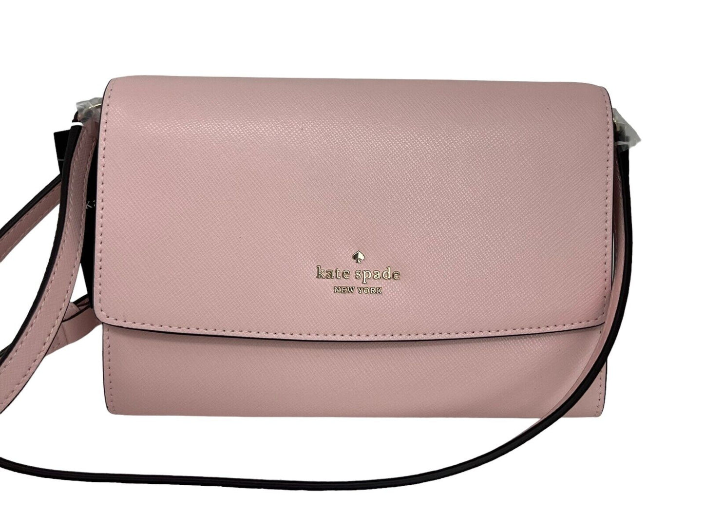 Kate Spade Perry Saffiano Leather Chalk Pink Crossbody Bag K8709 $239