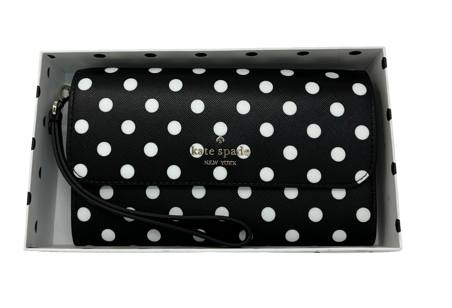 Kate Spade Cheers Charming Dot Printed Boxed Wristlet Cutch Wallet K7234 $199