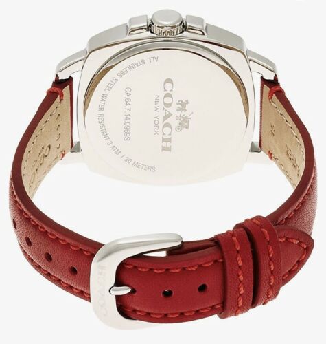 Coach Boyfriend Small Multi-function Red Leather Strap Women Watch 14502171 $225