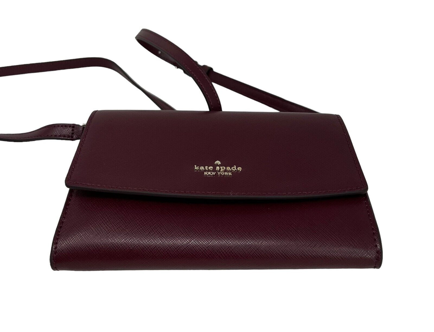 Kate Spade Perry Saffiano Leather Deep Berry Crossbody Bag K8709 $239