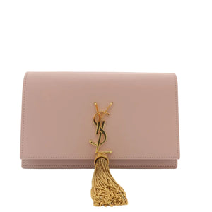 Saint Laurent Kate Tassel Wallet on Chain Pale Pink Leather Crossbody Clutch Bag - www.unoo.com