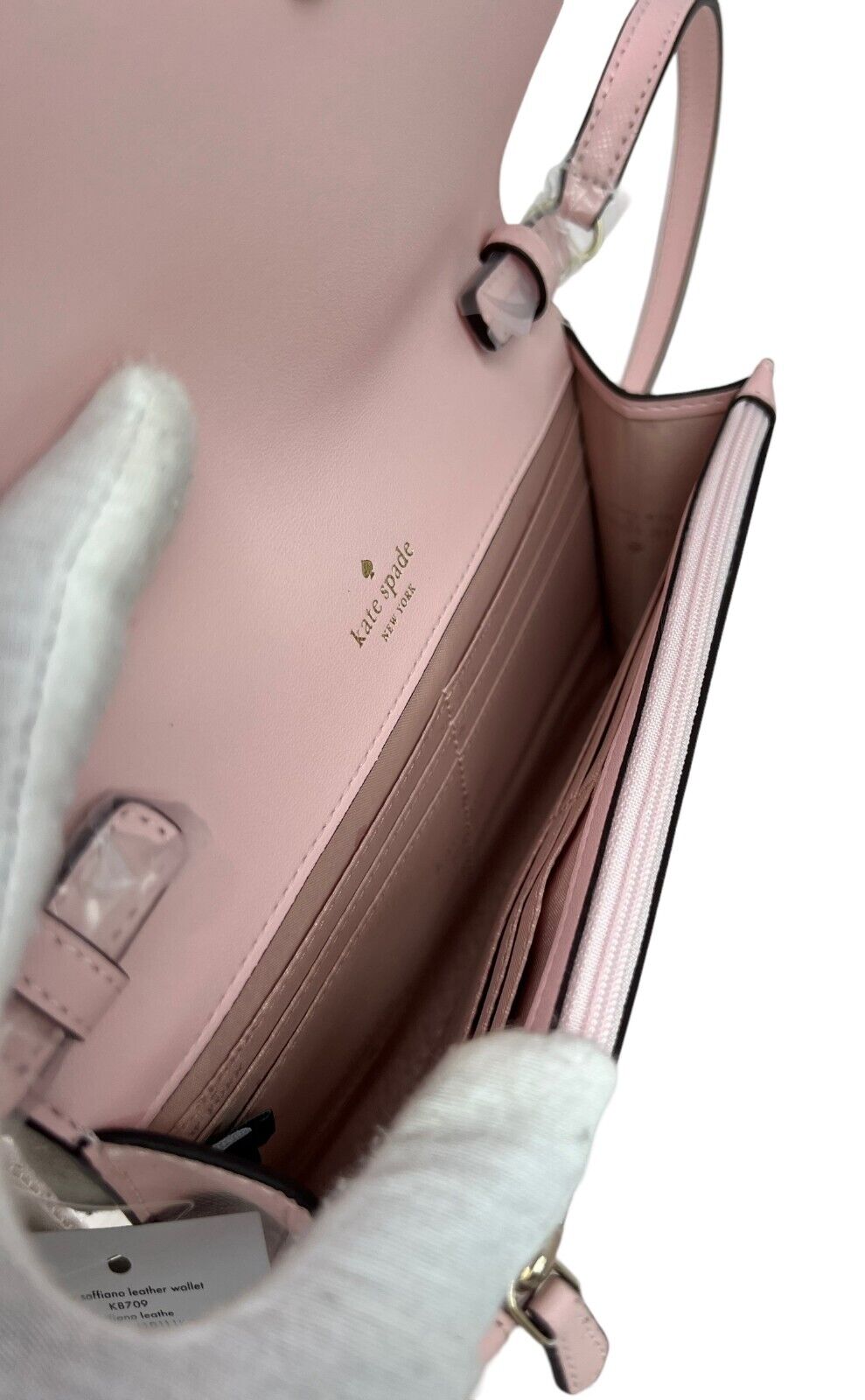 Kate Spade Perry Saffiano Leather Chalk Pink Crossbody Bag K8709 $239