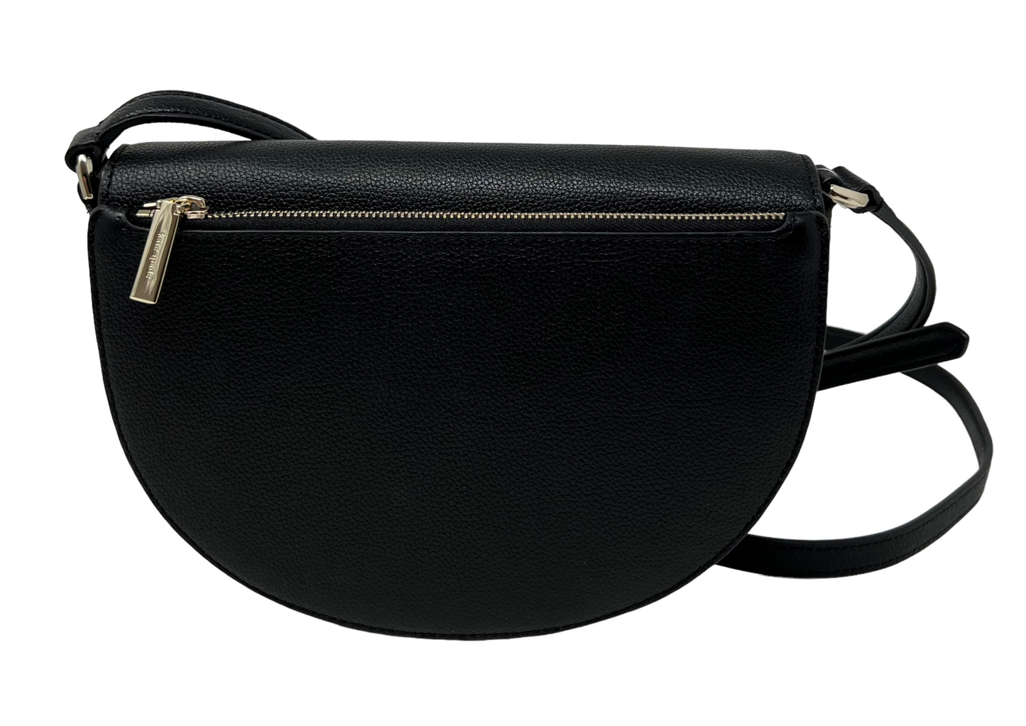 Kate Spade Flap Crossbody Crescent Black Pebble Leather Bag K8146 $329