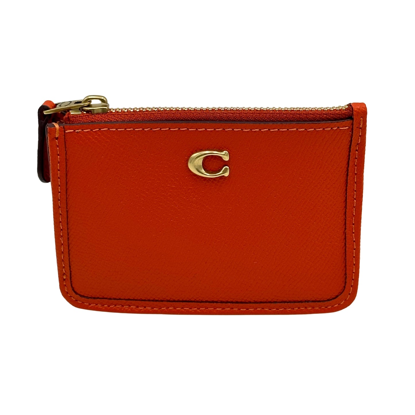 Coach Cross Grain Mini ID Wallet - Orange 195031950261