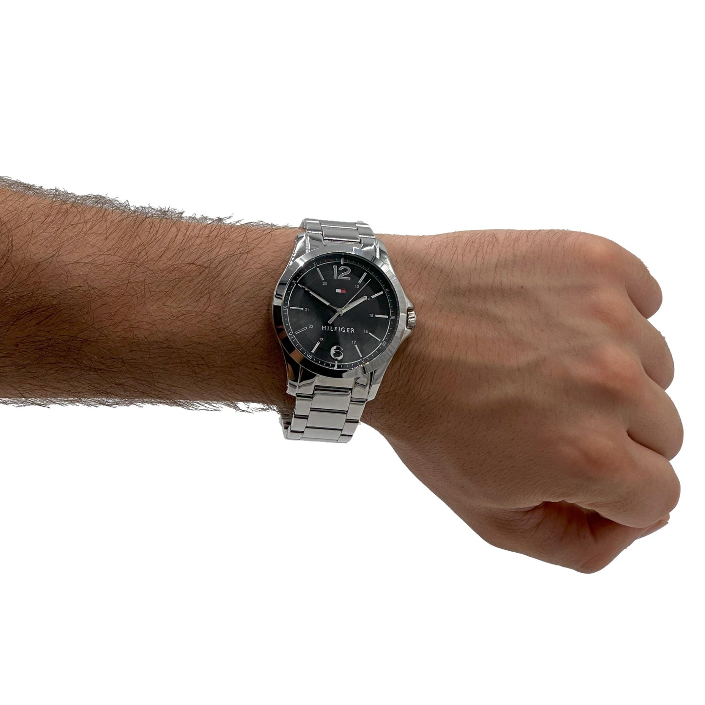 Tommy Hilfiger Men's Black Dial Stainless Steel Watch - 1791460