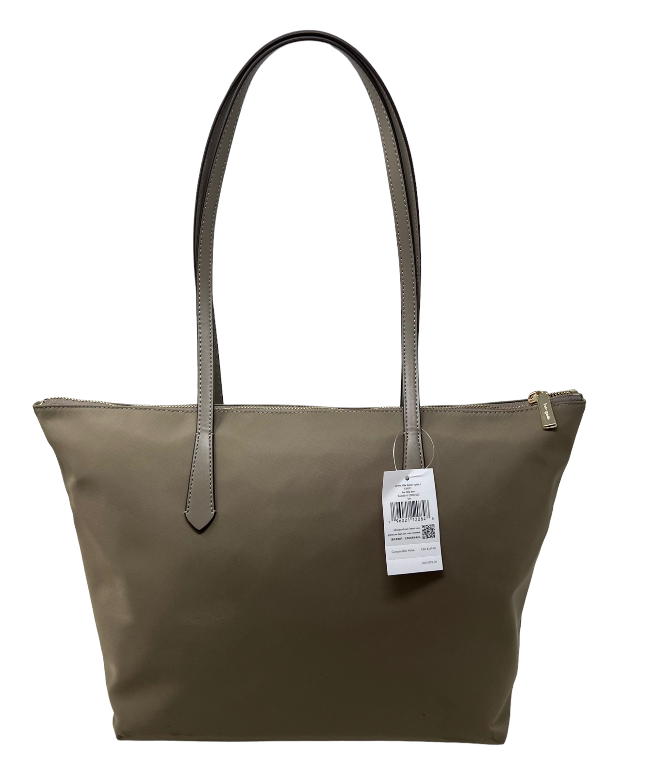 Kate Spade Kitt The Little Better Nylon Large Top Zip Thunder Tote K6031 $299