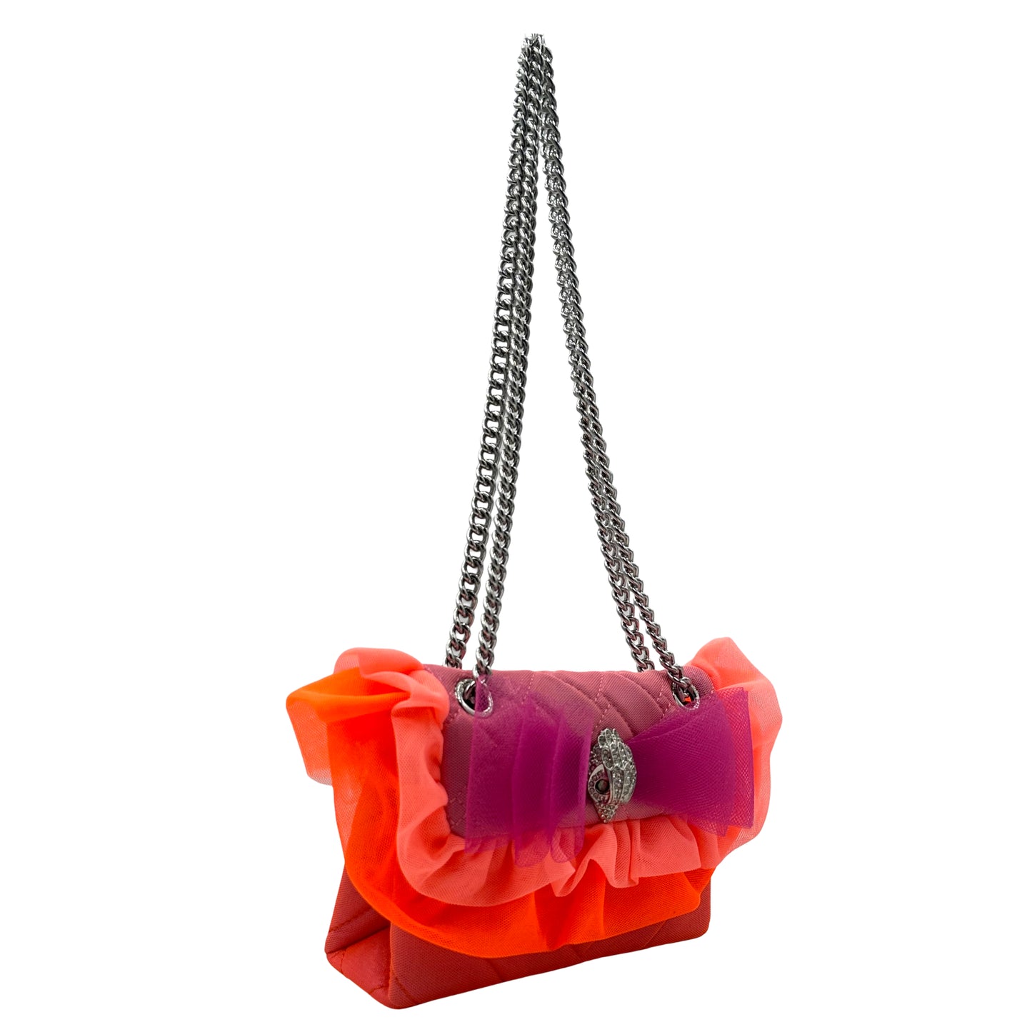 Kurt Geiger london Ruffle Mini Kensington Crossbody - Pink/Orange