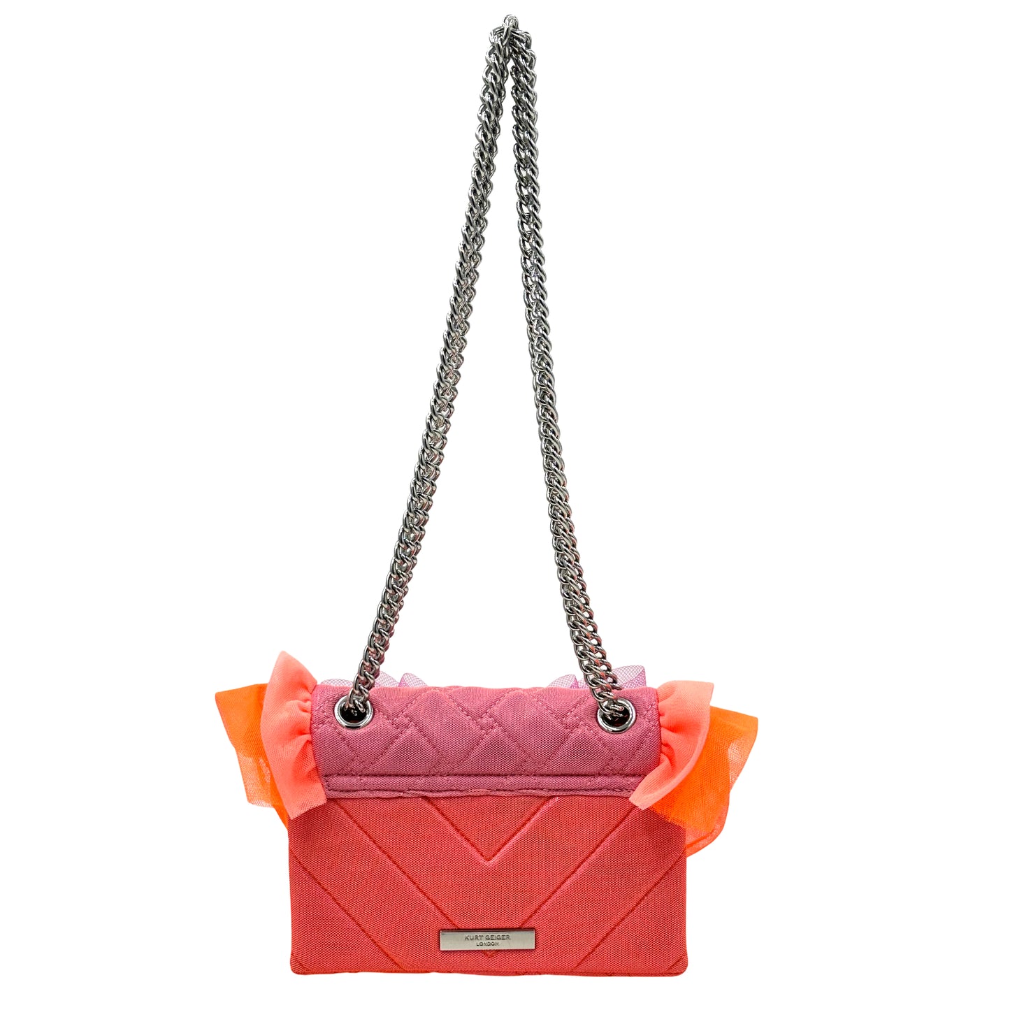 Kurt Geiger london Ruffle Mini Kensington Crossbody - Pink/Orange