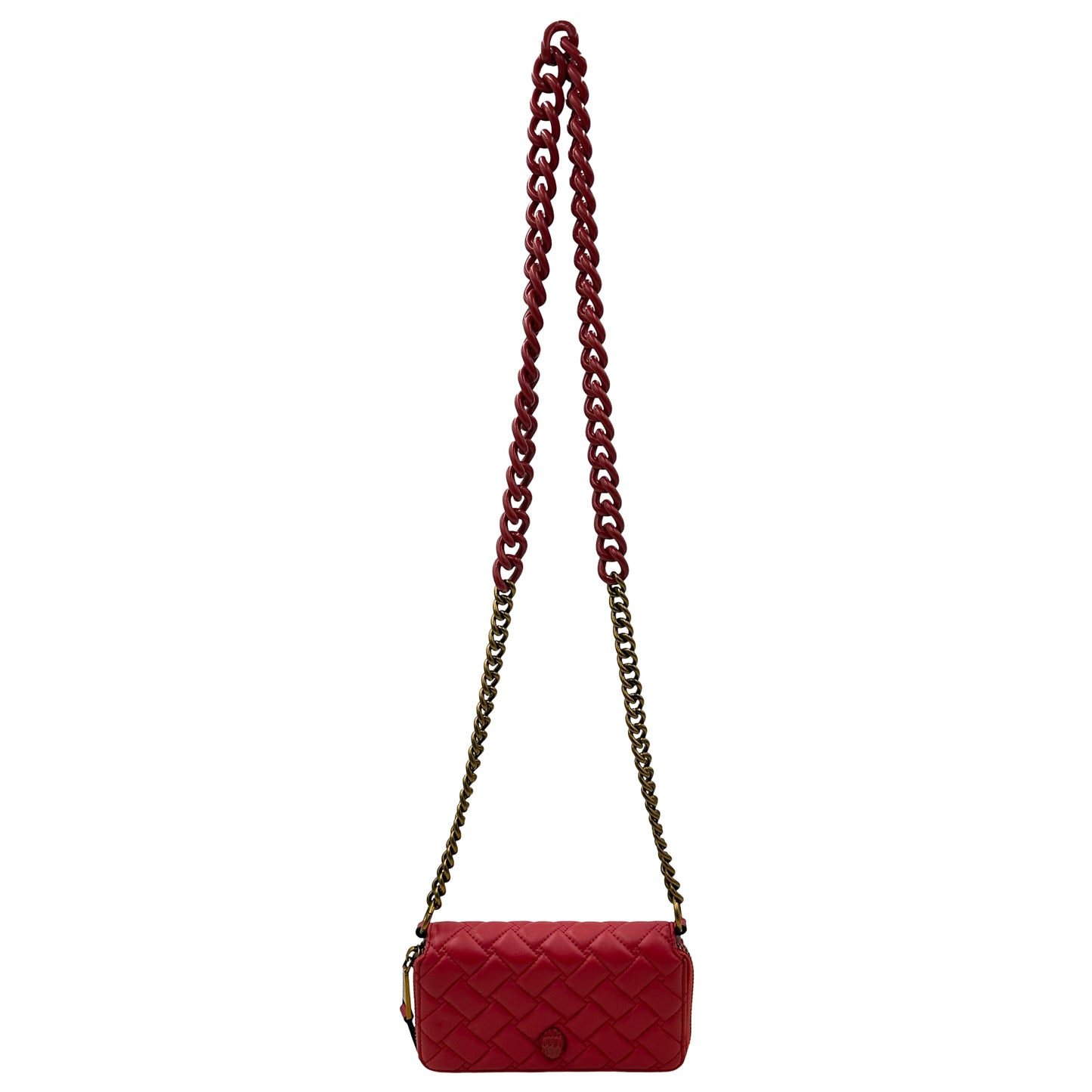 Kurt Geiger London Long Flap Wallet Chain Crossbody - Red