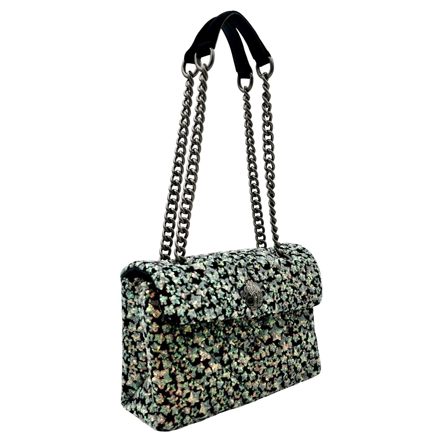 Kurt Geiger Sequins Kensington Shoulder Bag - Charcoal Multi