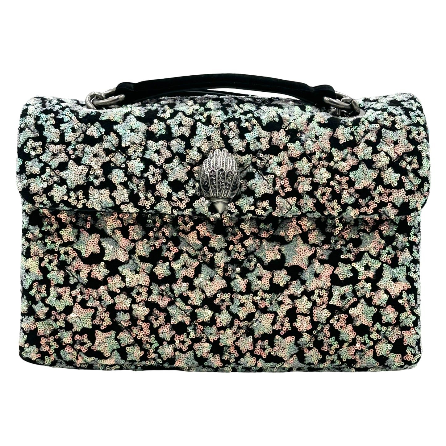 Kurt Geiger Sequins Kensington Shoulder Bag - Charcoal Multi