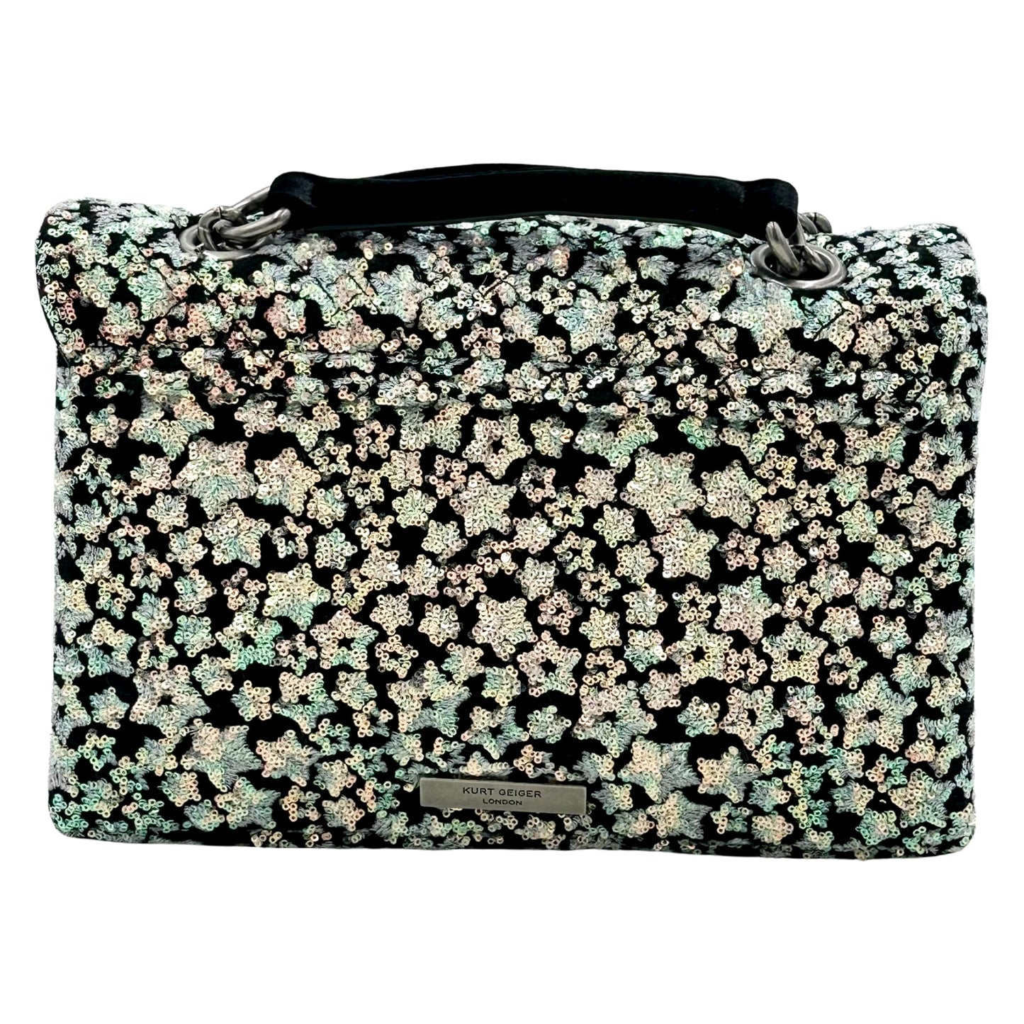 Kurt Geiger Sequins Kensington Shoulder Bag - Charcoal Multi