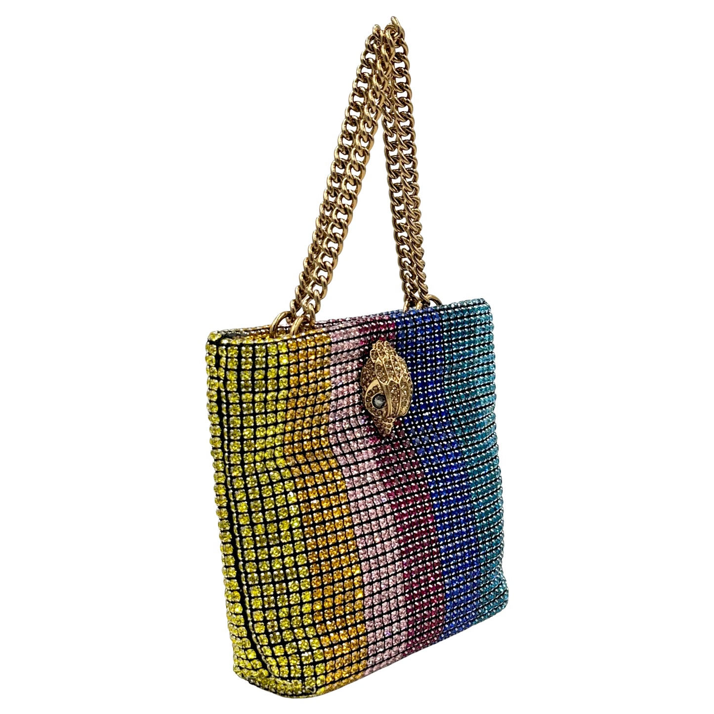 Kurt Geiger London Small Block Party Rainbow Rhinestone Mini Tote Bag - Multicolor