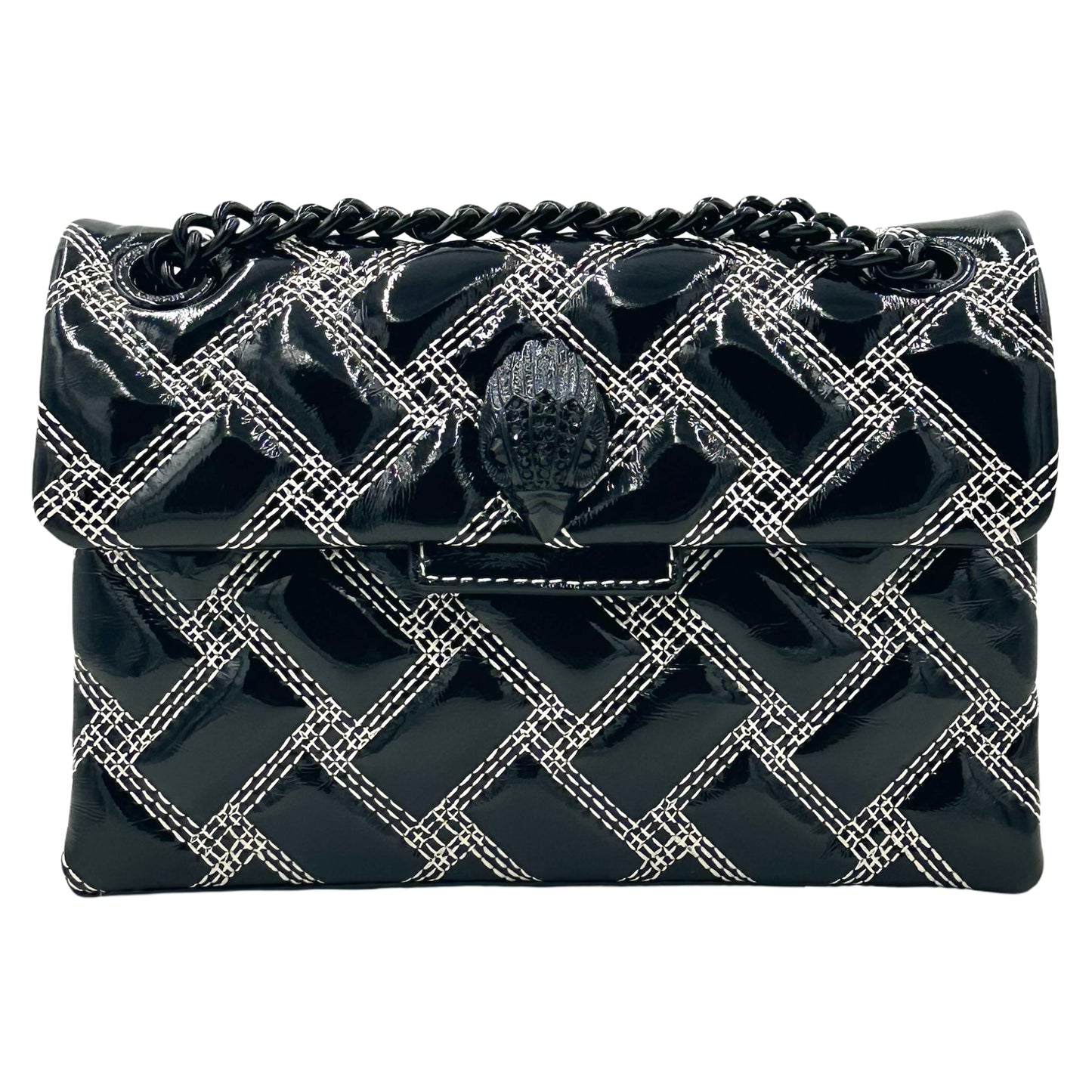 Kurt Geiger London Mini Kensington Drench Contrast Stitching Crossbody Bag - Black