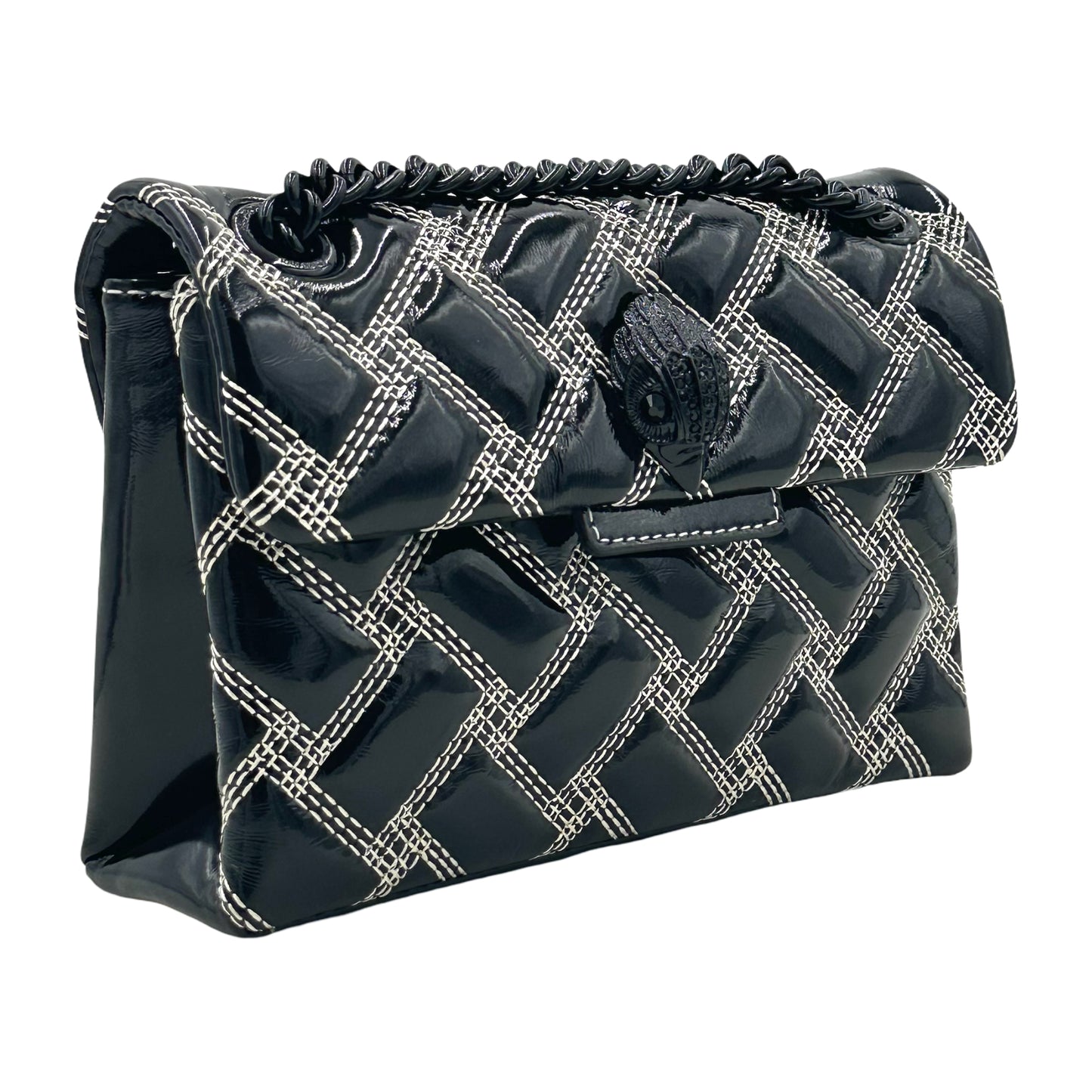 Kurt Geiger London Mini Kensington Drench Contrast Stitching Crossbody Bag - Black