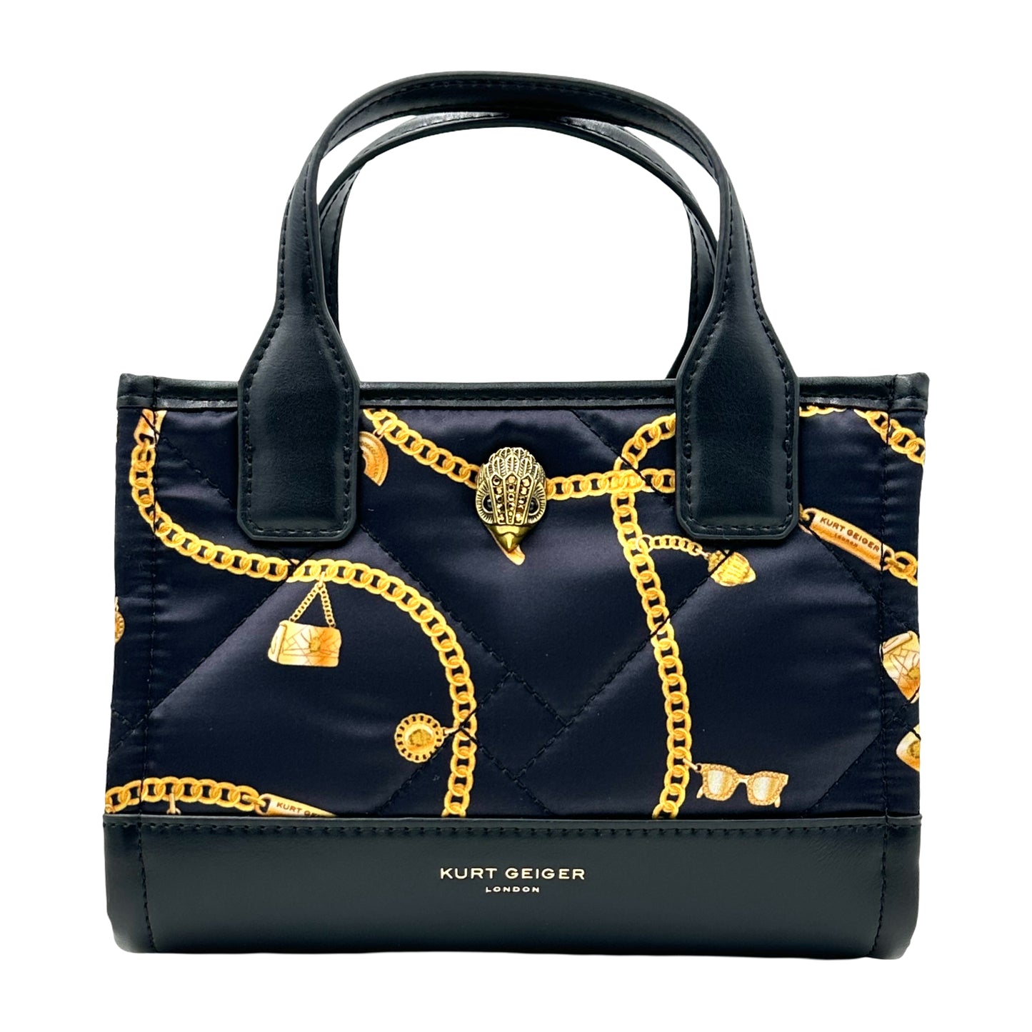 Kurt Geiger London Extra Small Quilted Recycled Square Shopper Tote Bag - Black
