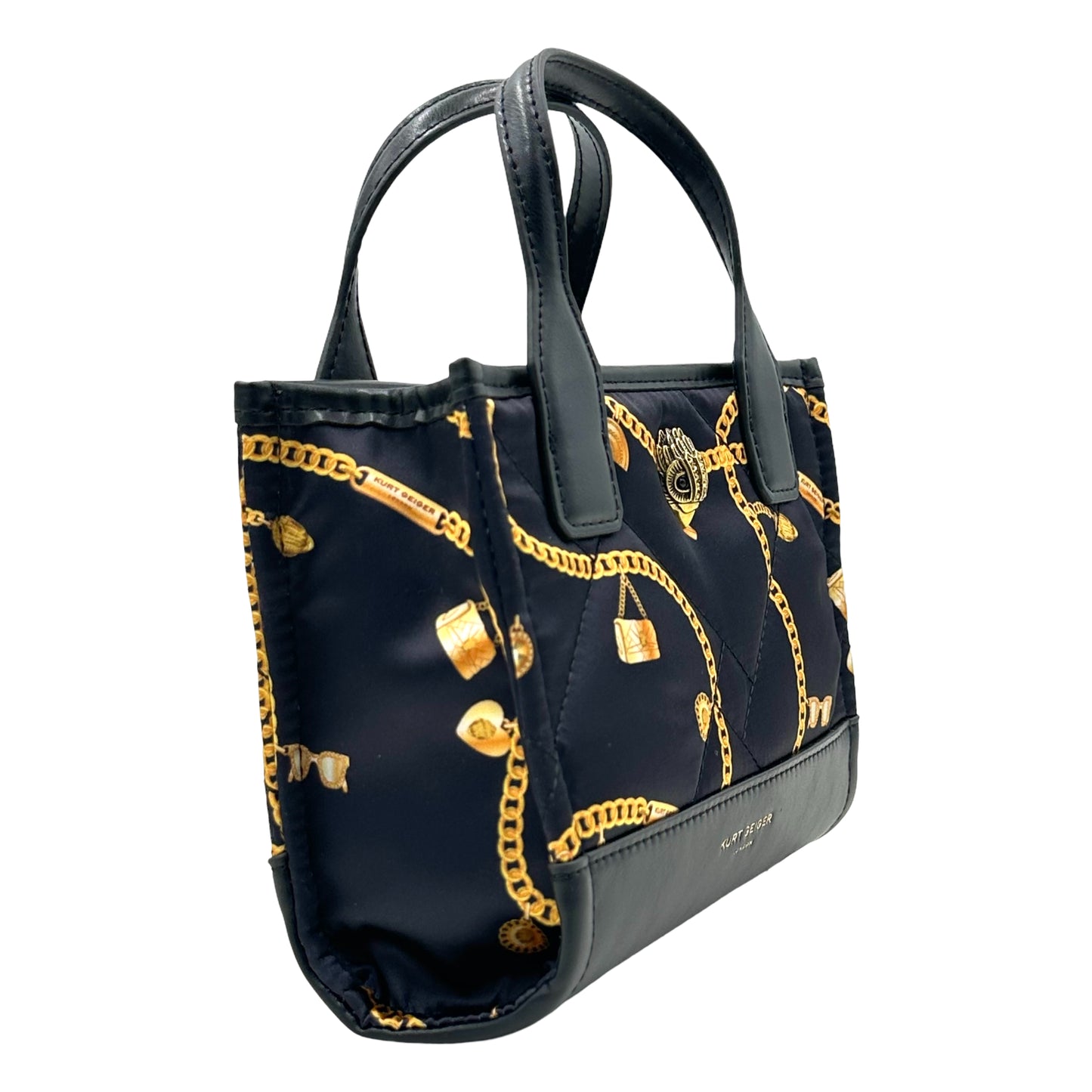 Kurt Geiger London Extra Small Quilted Recycled Square Shopper Tote Bag - Black