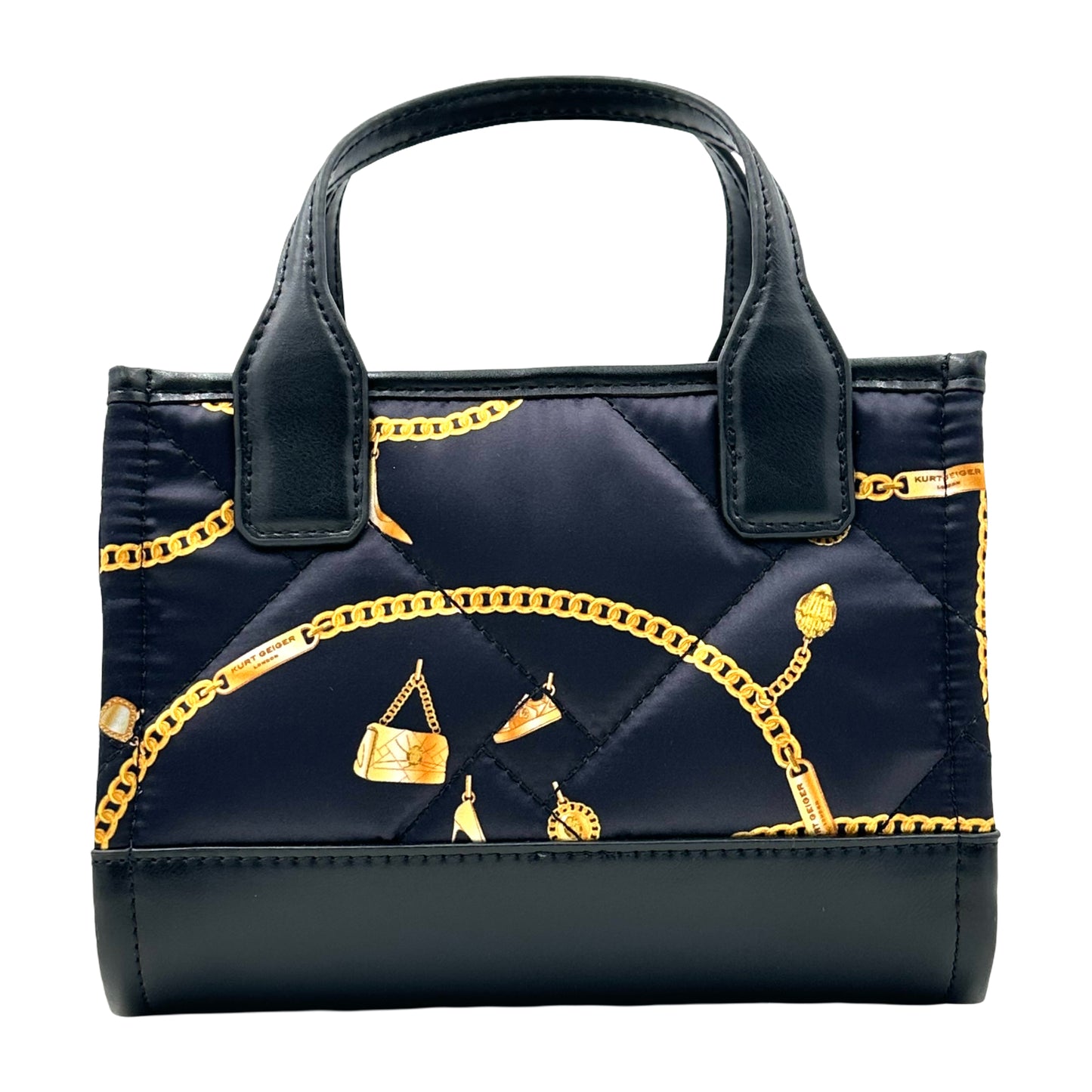 Kurt Geiger London Extra Small Quilted Recycled Square Shopper Tote Bag - Black