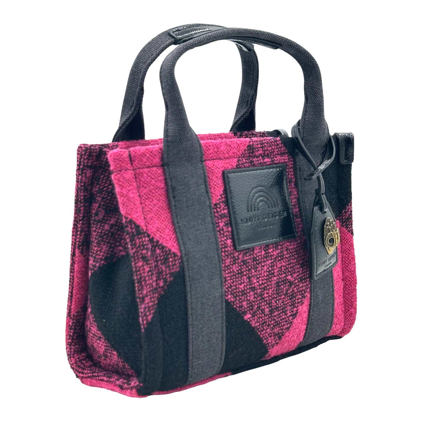 Kurt Geiger London Tweed Extra Small Southbank Tote - Black/Pink