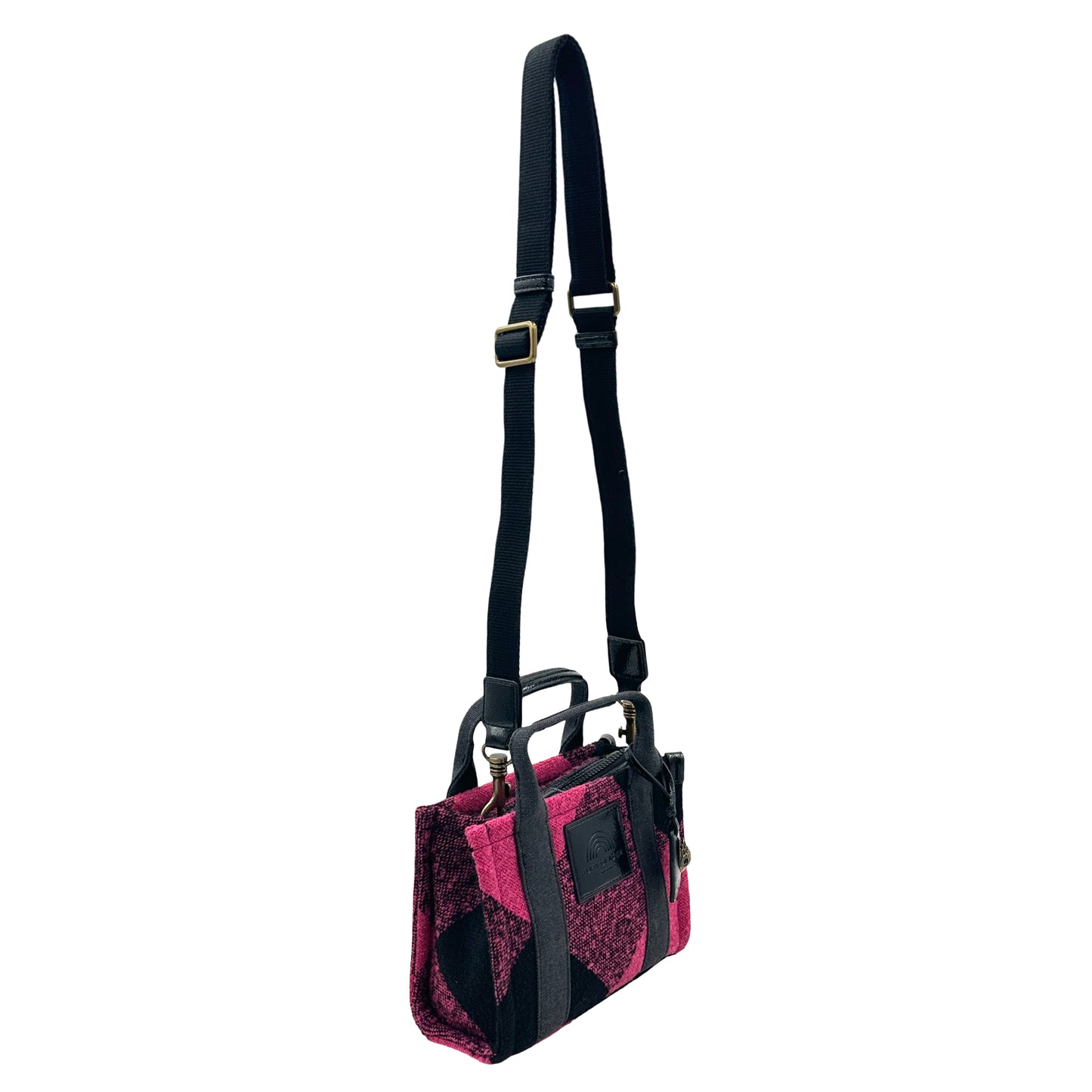 Kurt Geiger London Tweed Extra Small Southbank Tote - Black/Pink