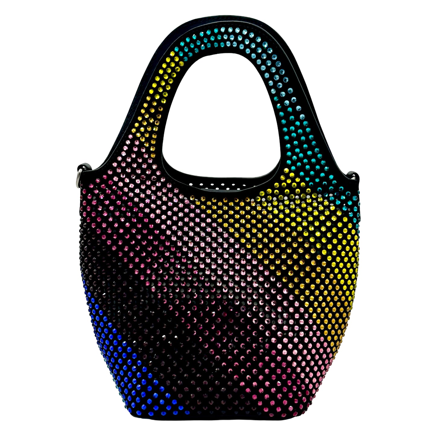 Kurt Geiger Small Chelsea Crystal Hobo Bag- Rainbow Crystal