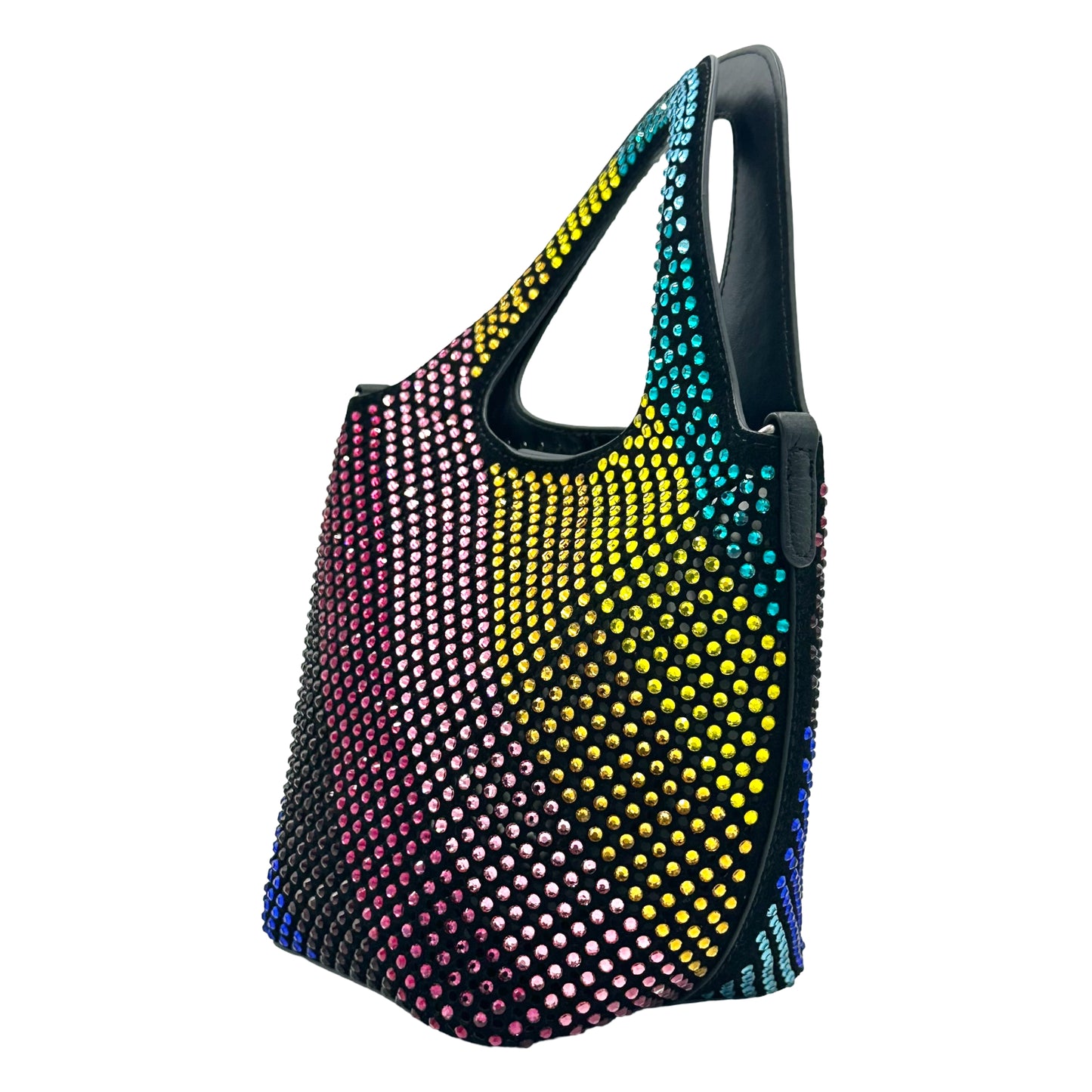 Kurt Geiger Small Chelsea Crystal Hobo Bag- Rainbow Crystal
