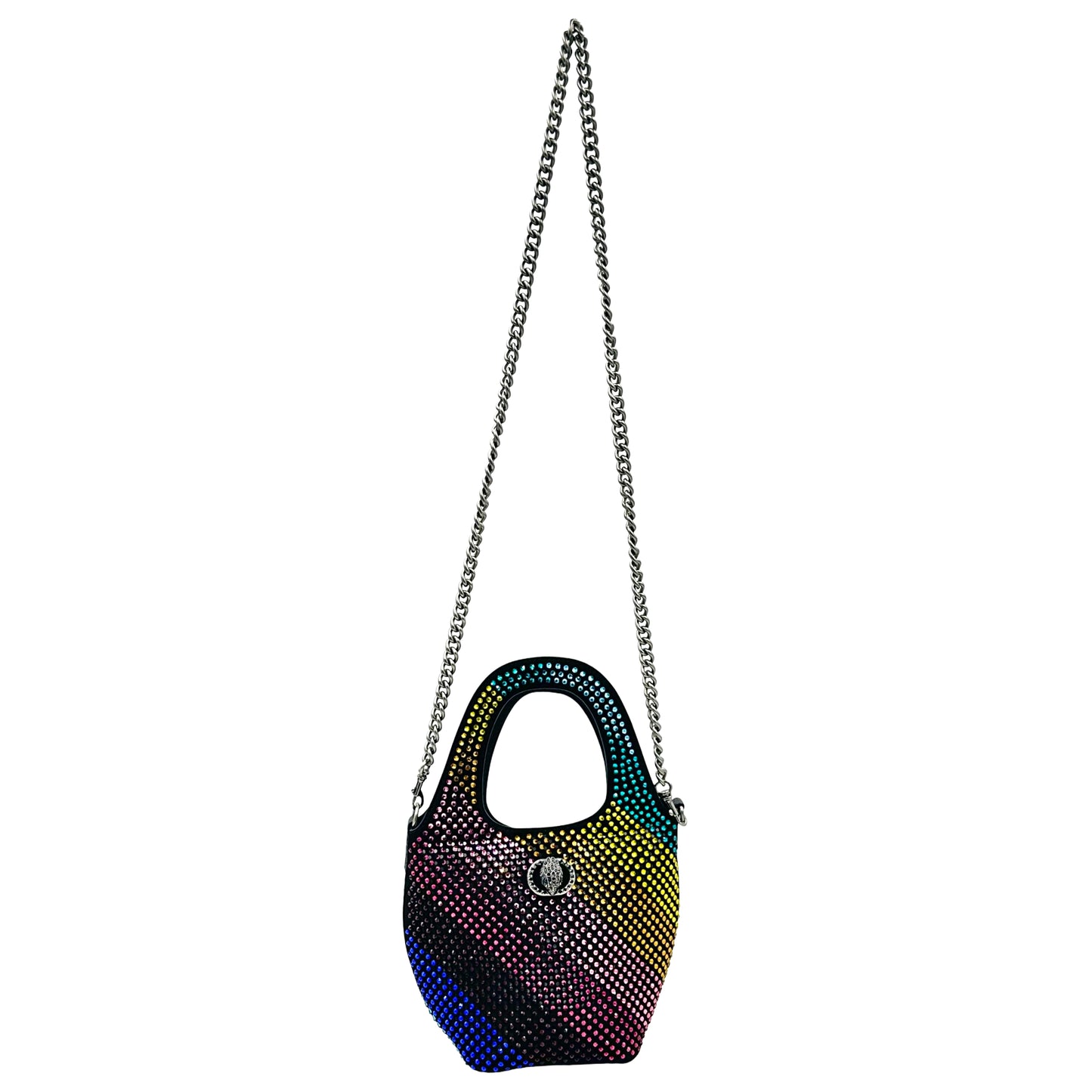 Kurt Geiger Small Chelsea Crystal Hobo Bag- Rainbow Crystal