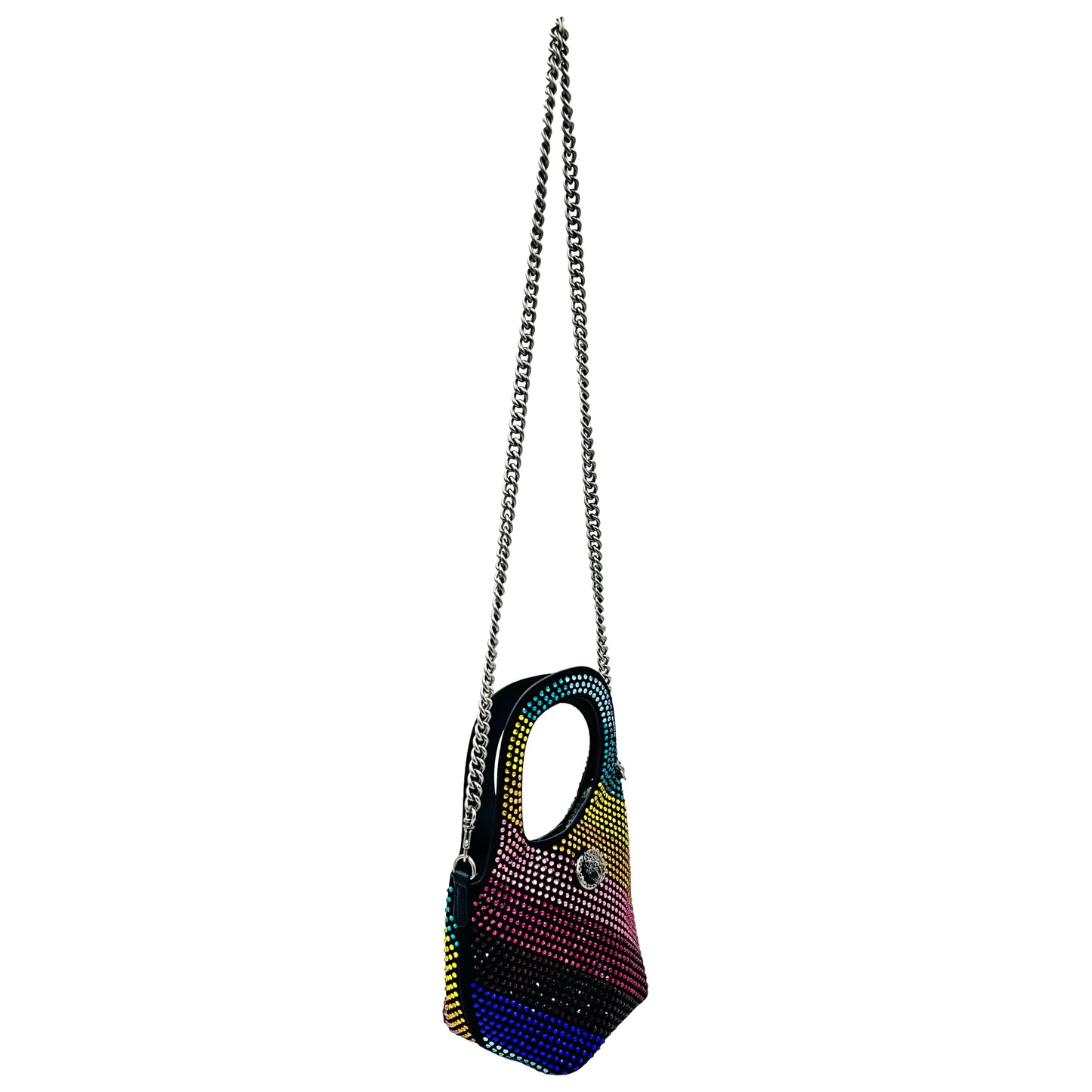 Kurt Geiger Small Chelsea Crystal Hobo Bag- Rainbow Crystal