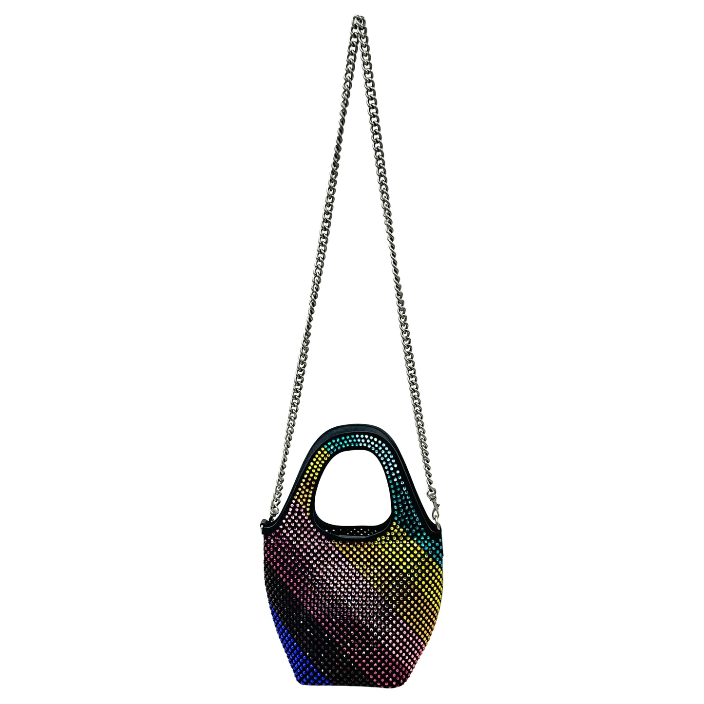 Kurt Geiger Small Chelsea Crystal Hobo Bag- Rainbow Crystal