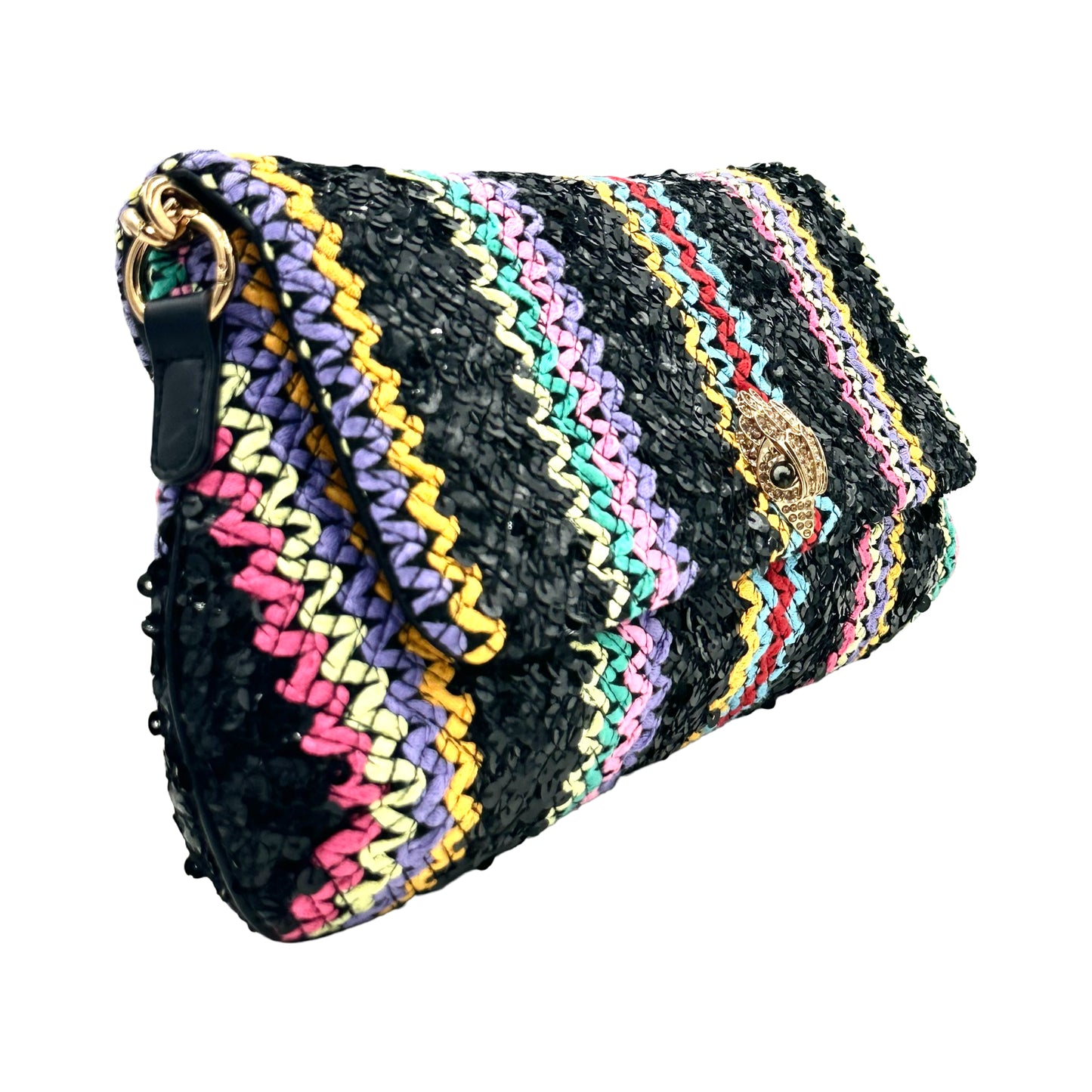 Kurt geiger London Long Kensington Convertible Crossbody Shoulder Bag - Black Multi