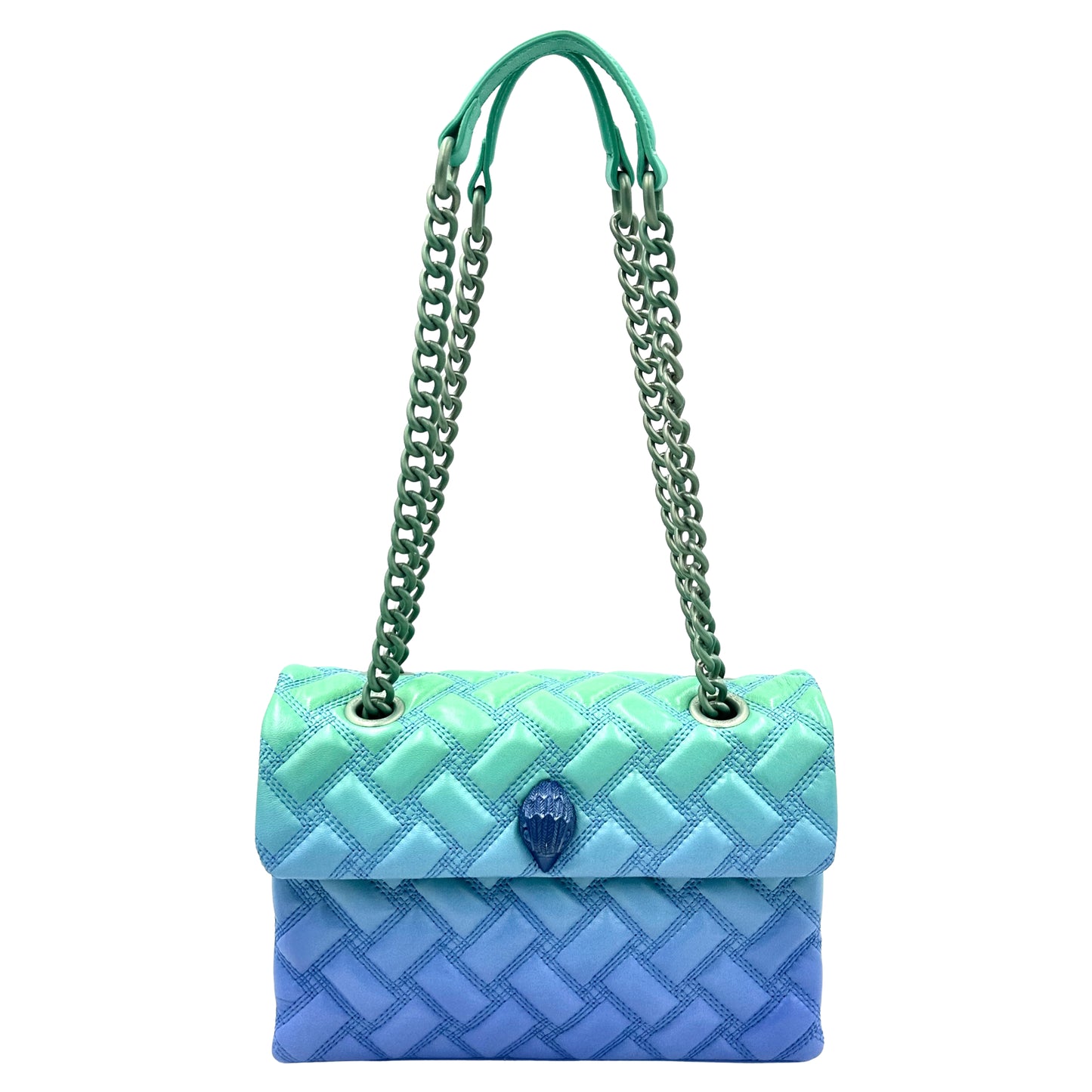 Kurt Geiger Kensington Ombre Quilted Leather Shoulder Bag - Blue Green