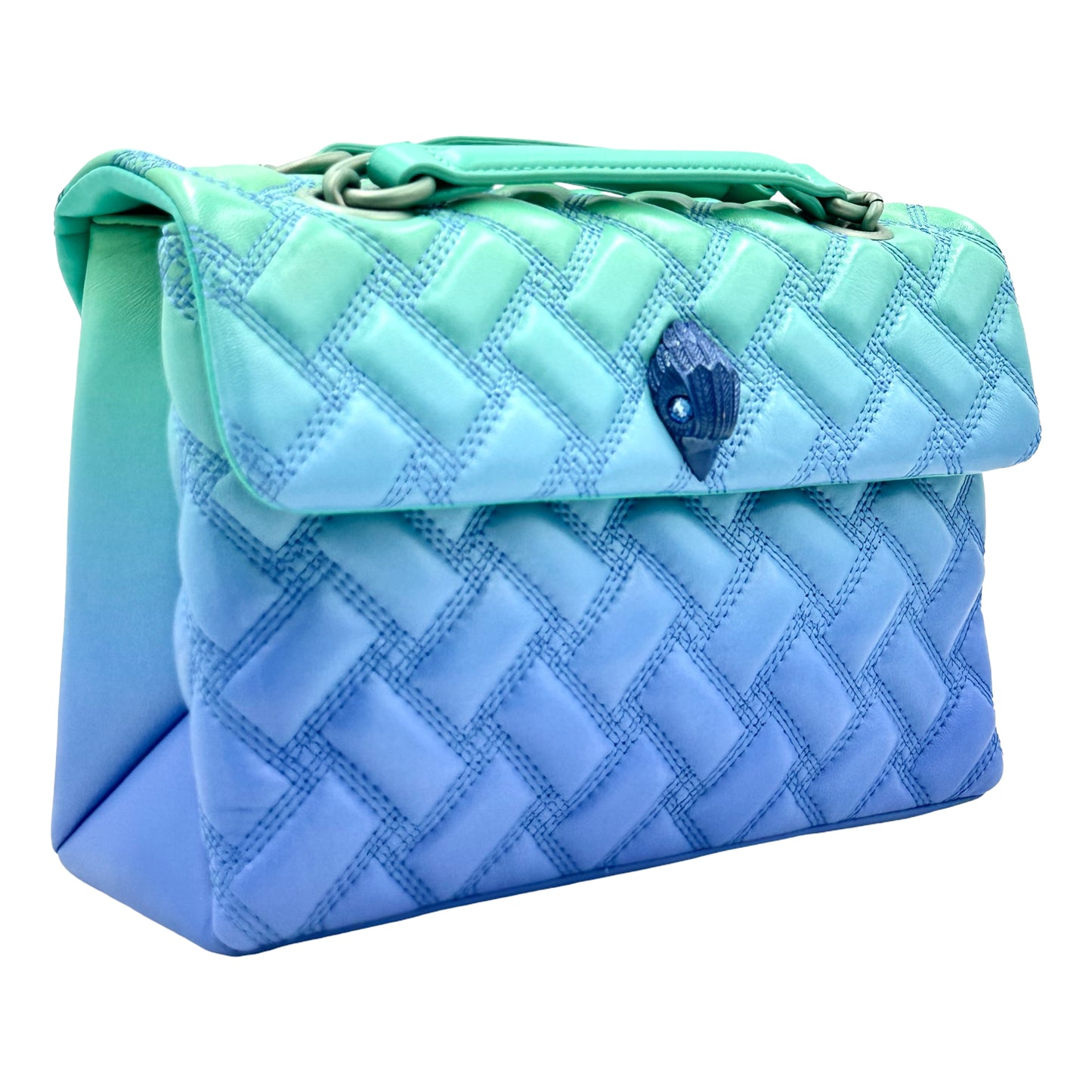Kurt Geiger Kensington Ombre Quilted Leather Shoulder Bag - Blue Green